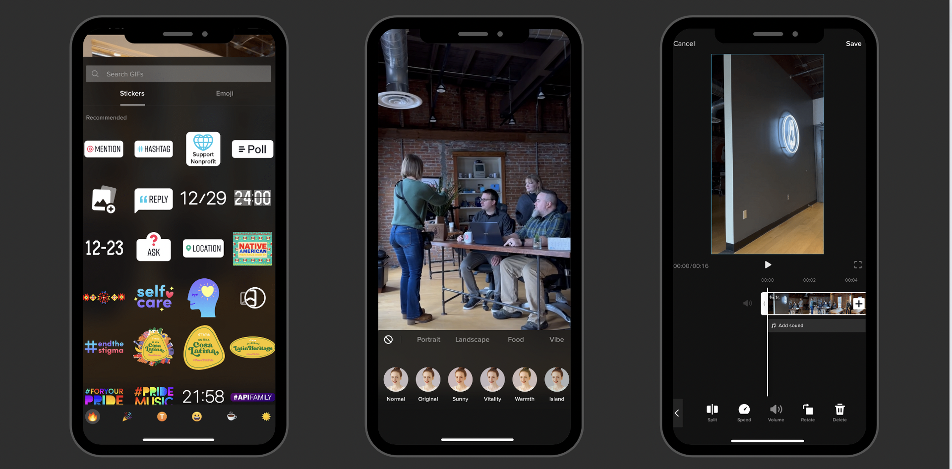 Editing tools in social media applications